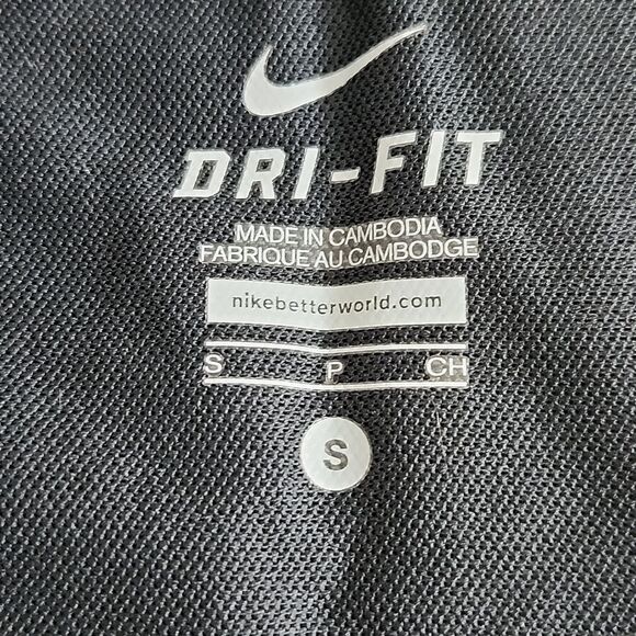 Nike Dri-Fit black running tights/leggings, faux leather calf, zip ankle, Small - Picture 8 of 12